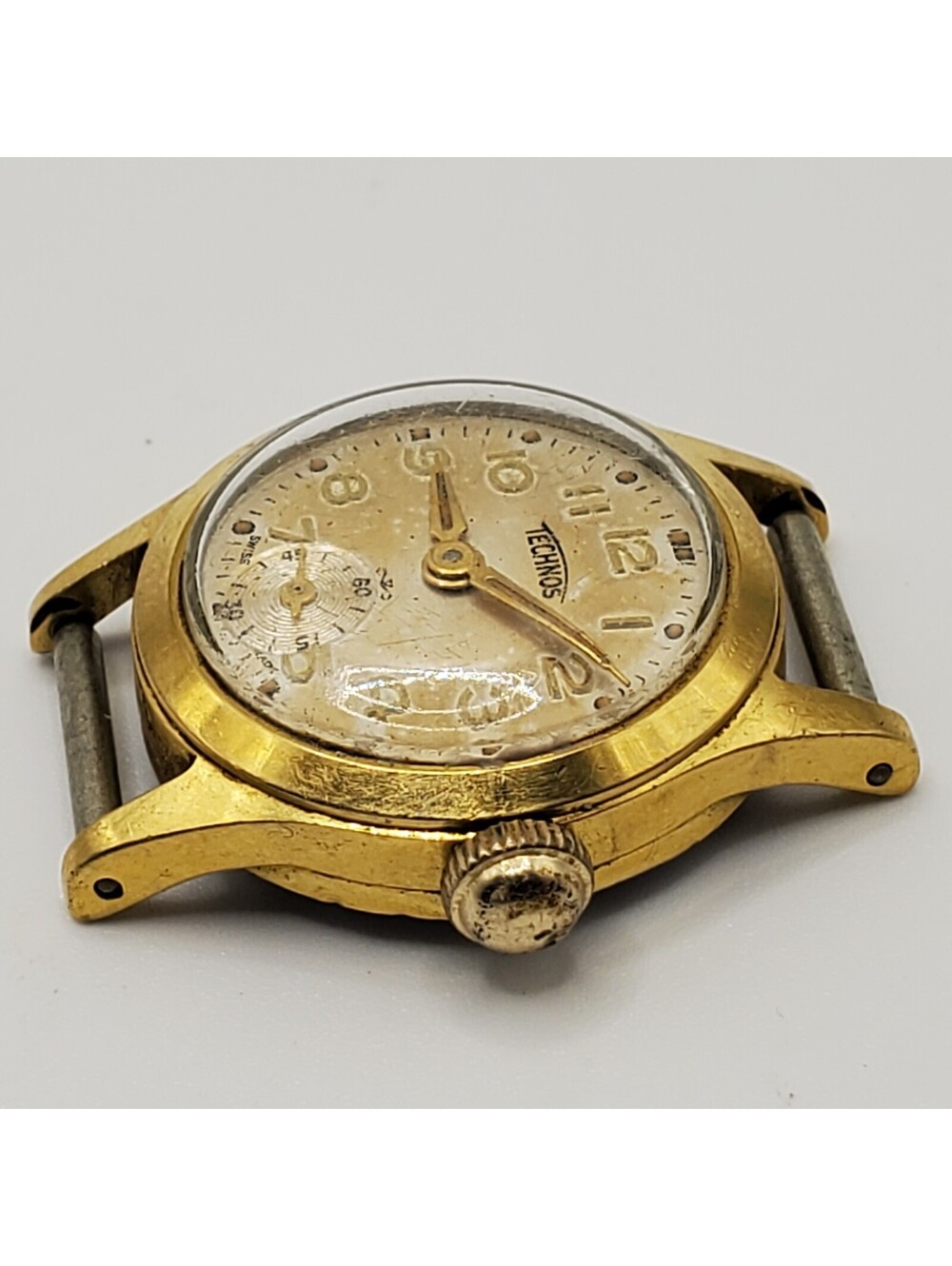 Vintage Technos Gold Filled 20 Microns Sub Dial Mechanical Watch Women Running - Picture 3 of 12
